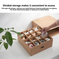 Boîtes de rangement en papier kraft multi-styles pour sous-vêtements, chaussettes, organisation du placard