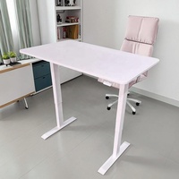 Bureau de levage mobile pour maison intelligente Conception ergonomique avec réglage en hauteur Bureau debout à double jambe de style moderne