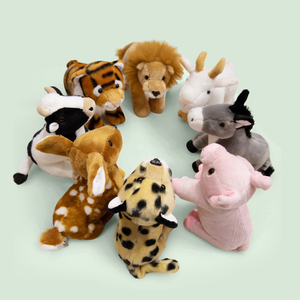 ตุ๊กตาหมู วัว แพะ สิงโต เสือดาว กวาง ตุ๊กตาสัตว์ป่าและสัตว์เลี้ยงในฟาร์ม ตุ๊กตาขนนุ่มขนาดเล็ก - Product Image 4