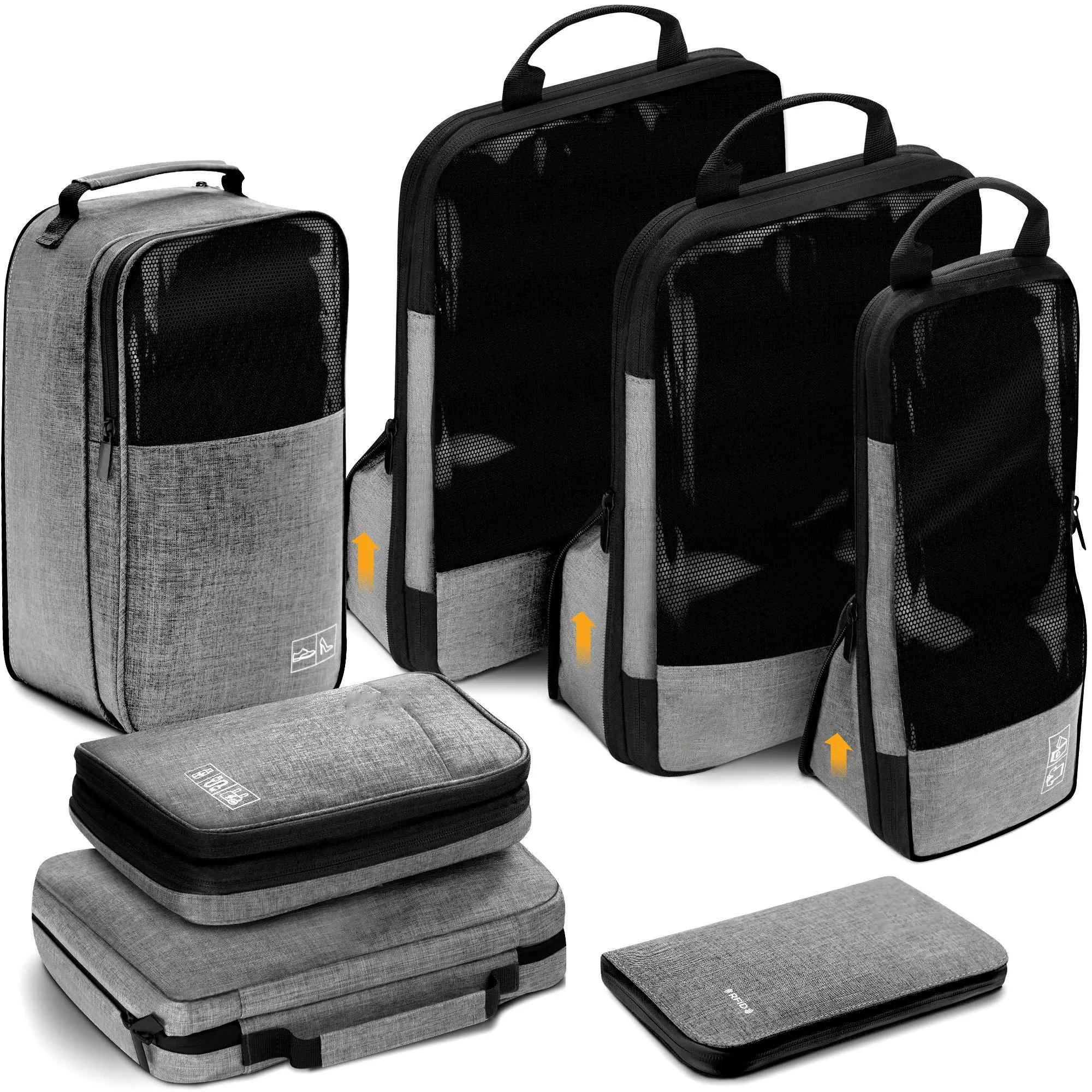 OEM Großhandel benutzer definierte 2-10 Stück Gepäck aufbewahrung Reise zubehör Koffer Veranstalter Kompression verpackungs würfel Set