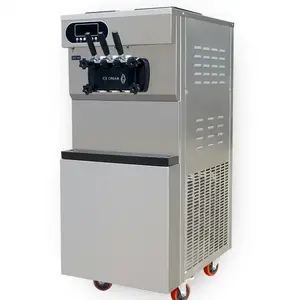 Máquina de sorvete macia de aço inoxidável 110v/220v 1.9kw 20-48L/H 50/60HZ mais vendida