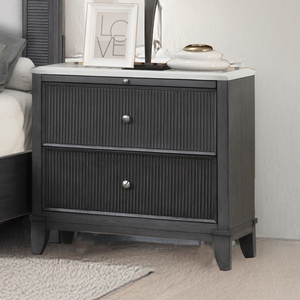 Muebles de Dormitorio de Madera Maciza Marrón Vintage, Juego de Muebles de Dormitorio Modernos de Madera Clara - Cama con Cabecera Tapizada - Product Image 4