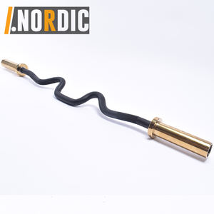 <span class=keywords><strong>Barre</strong></span> d'haltères 47 "OB <span class=keywords><strong>EZ</strong></span> Super <span class=keywords><strong>Curl</strong></span> pour plaques de poids de 2 pouces pour les boucles de <span class=keywords><strong>biceps</strong></span> d'haltérophilie avec manchon de revêtement en titane doré - Product Image 2