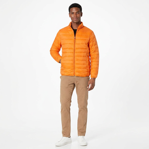 OEM Custom <b>Men</b> Winter <b>Warm</b> Quilted Canvas Cotton Filled Puffer <b>Jackets</b> with Stand Collar Front - Product Image 1