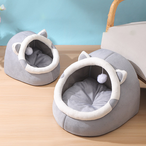 Cama cueva para gatos Lynpet cerrada personalizada con una bola de felpa, gran espacio para que los gatos duerman, alfombrilla lavable y desmontable - Product Image 2