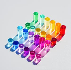 Jouets <span class=keywords><strong>Montessori</strong></span> JET Blocs de construction cylindriques en cristal hautement transparents/briques pour les jouets d'empilage des enfants Jouets éducatifs - Product Image 4