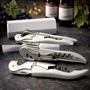 Sacacorchos de camarero de acero inoxidable Lindemans, abridor de botellas con diseño minimalista, agarre duradero, artículos promocionales para bebidas - Product Image 1