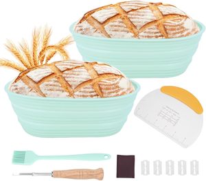 Sourdough Proofing Basket Set 2Pcs Oval <b>Silicone</b> Bread <b>Baking</b> Supplies Sourdough Baskets Complete Bread <b>Baking</b> Kit - Product Image 6