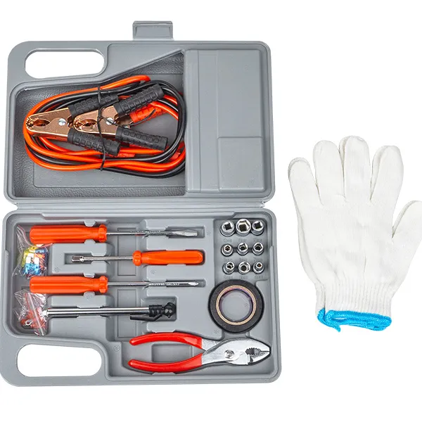 Kit d'outils d'urgence de voiture, ensemble de 28 pièces, rehausseur de câble