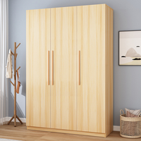 Armoire de chambre à coucher, meuble de rangement économique en bois massif pour appartement, chambre de location