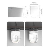 Vente chaude Ensemble de toilettes intelligentes de haute qualité Réservoir encastré Dos au mur Salle de bain WC sans réservoir Rond Télécommande incluse