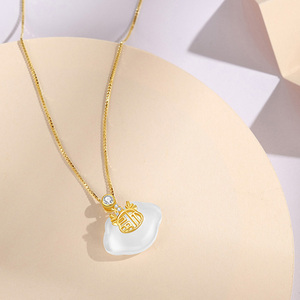 Collana ALICE in Argento Sterling S925 con Pendente in Giada Hetian di Alta Qualità - Product Image 3