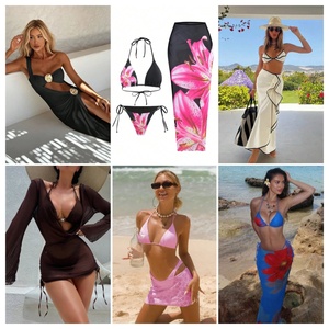 Halster Bikini à lacets pour vacances à la plage Sexy <span class=keywords><strong>femme</strong></span> <span class=keywords><strong>maillot</strong></span> <span class=keywords><strong>de</strong></span> <span class=keywords><strong>bain</strong></span> à trois points flatteur gros et petits seins bas Type tongs - Product Image 2