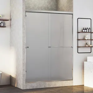 गर्मी अछूता वाणिज्यिक आवासीय फिसलने काले एल्यूमिनियम फ्रेम कांच बौछार बाथरूम के लिए दरवाजे