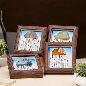 Vente en gros de cristal naturel agate nuage avec puces pluie cadre <span class=keywords><strong>photo</strong></span> support ornement cristal artisanat chambre décoration en cristal - Product Image 6