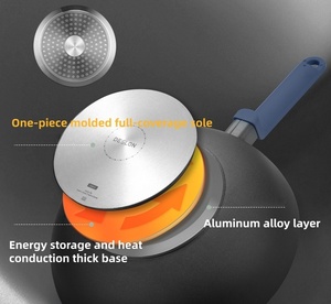 Sartén <span class=keywords><strong>Antiadherente</strong></span> <span class=keywords><strong>de</strong></span> Aluminio para Uso Doméstico, Apta para Horno, con Mango <span class=keywords><strong>de</strong></span> Silicona y Tapa con Cristal Integrado, para Todo Tipo <span class=keywords><strong>de</strong></span> Estufas, Precio <span class=keywords><strong>de</strong></span> Fábrica al por Mayor - Product Image 5