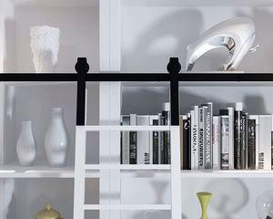 WEKIS Kit de herrajes modernos de bricolaje para escalera deslizante de tubo de latón, de acero negro satinado, insonorizado y duradero, para estanterías, armarios y bibliotecas, con tornillos - Product Image 6