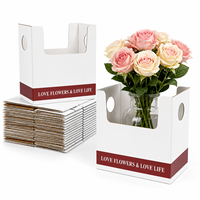 Boîtes de livraison pliables en carton ondulé pour pivoines, marguerites, gerberas, finition brillante ou mate, pour bouquets et plantes en pot, pour vases