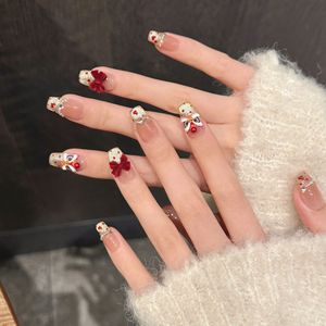 Caliente hecho a mano <span class=keywords><strong>uñas</strong></span> largas llamativas Cateye 3D arcos perla <span class=keywords><strong>León</strong></span> lunares punta francesa <span class=keywords><strong>uñas</strong></span> artificiales para arte de <span class=keywords><strong>uñas</strong></span> - Product Image 4
