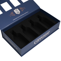Boîte cadeau pour spiritueux de marque personnalisée - Boîte d'emballage de vin haut de gamme à 4 compartiments avec impression de logo
