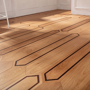 I produttori MUMU visualizzano la pavimentazione in legno di ciliegio a forma di lisca di pesce del campo da basket in rovere lamiato - Product Image 5