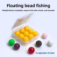 Perles flottantes en acier inoxydable de 18 mm, pack de boîtes de pêche, leurres souples bioniques flottants pour carpe, aux couleurs Myrtille, Mangue, Violet