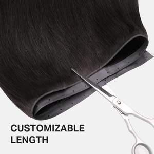 Extensions de <span class=keywords><strong>cheveux</strong></span> humains Butterfly Weft, brun <span class=keywords><strong>foncé</strong></span>, 18 pouces, 100g, micro-perles nouées à la main - Product Image 4