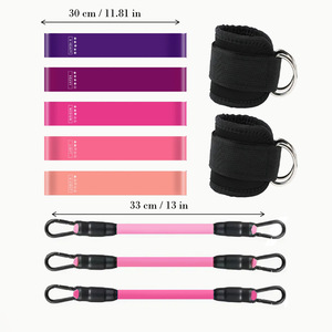 Bandes de résistance Zenis 30 cm (11,81 po) avec poignées pour la gym, le fitness, le yoga, l'amincissement des hanches, en TPE rose pour adultes - Product Image 1