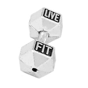 Pendentif perlé haltère haltère haltère en métal écologique <span class=keywords><strong>Crossfit</strong></span> Sport Inspire Train Beyond Pain Fit Mom Gym Life Live Fit - Product Image 6