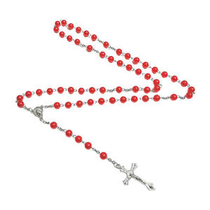 Nuevo Collar Largo con Colgante <span class=keywords><strong>de</strong></span> Cruz <span class=keywords><strong>de</strong></span> Jesús y Virgen María, Joyería Cristiana, Cuentas <span class=keywords><strong>de</strong></span> Perlas <span class=keywords><strong>de</strong></span> Vidrio <span class=keywords><strong>de</strong></span> 8 mm, <span class=keywords><strong>Rosario</strong></span> <span class=keywords><strong>de</strong></span> Oración - Product Image 5