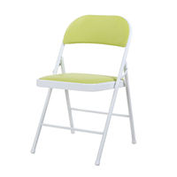 Chaise pliante en métal légère et portable en gros, avec coussin en PU doux et coloré pour les activités de plein air