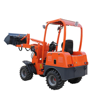 Chinesischer Hersteller 800kg 1 Tonne 2 Tonnen 4WD Mini-Radbagger Hoflader Radlader