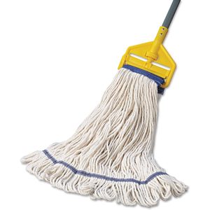 Boardwalk BWK504WH X-Large White Wet <b>Mop</b> Head 5-Inch Super Loop Cotton/Synthetic Fiber Rectangular for Home Use 12/Carton - Product Image 2