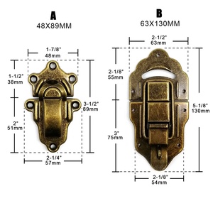 초대형 헤비 듀티 나무 상자 트렁크 토글 캐치 쥬얼리 가슴 와인 케이스 여행 가방 걸쇠 래치 골동품 황동 청동 나사 - Product Image 6