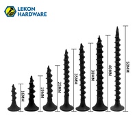 LEKON Juego de tornillos para muebles al por mayor, kit de tornillos surtidos negros autorroscantes y de perforación, caja de tornillos para madera y aglomerado