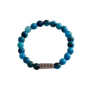 Custom Engrave <strong>Logo</strong> Stainless Steel Rectangle Charm Stretch Healing Natural Stone <strong>Beaded</strong> <strong>Bracelet</strong> - Product Image 6