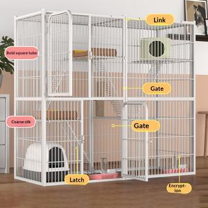 Gabbia per Gatti Villa per Gatti da Interno ed Esterno Lussuosa e Confortevole in Metallo con Rete in Ferro Smontabile per Cani e Gatti - Product Image 2