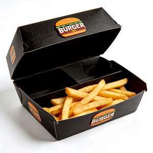 Toptan Özelleştirilmiş Baskılı Fast <span class=keywords><strong>Food</strong></span> Paket Servis Hamburger Patates Kızartması Bölmeli Yemek Kutuları Kapları - Product Image 3