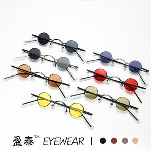 Yingtai Eyewear <b>Round</b> <b>Sunglasses</b> Metal <b>Frame</b> UV400 Polarized Unisex Fashion Street Style - Product Image 4