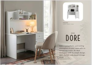 Precios Razonables, Mesa DORE con Base y Tapa, Crea una Atmósfera Acogedora y Agradable, Escritorio de Estudio para Niños - Product Image 2