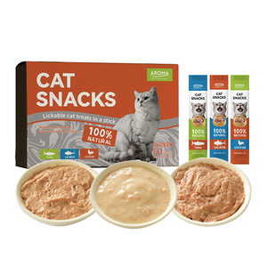 Snack per Gatti 15g, Cibo Umido per Animali Domestici, Barretta Cremosa con Pollo, Tonno e Salmone - Product Image 2