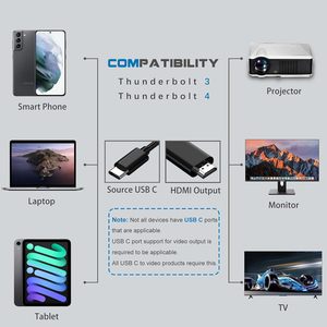 Cable USB-C a HDTV de 6 pies, Adaptador HD-MI 4K para <span class=keywords><strong>MacBook</strong></span> Air, iPad <span class=keywords><strong>Pro</strong></span>, Chromebook y TV - Product Image 3