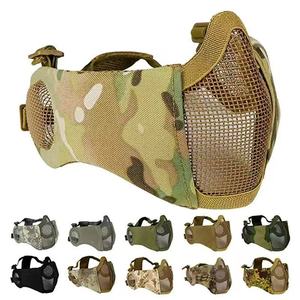 Máscara de malla táctica para la cara inferior, media máscara de malla para <span class=keywords><strong>paintball</strong></span>, equipo de caza, media máscara transpirable - Product Image 3