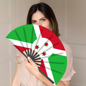 Abanicos Plegables de Bambú con la Bandera de Burundi al por Mayor, Abanico de Mano para Carnaval, Boda, Festival, Fiesta, Agencia de Viajes - Product Image 5