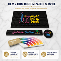 Tapis de bar en PVC personnalisé, tapis de protection pour bar, tapis anti-dérapant multicolore avec logo moulé pour bar à cocktails, bar à bière, pub, bar à domicile