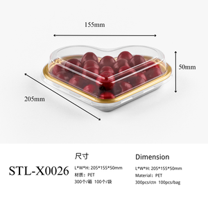 Bandeja de Plástico Desechable para Alimentos Personalizada de Fábrica, Blíster Ecológico de PET en Forma de Corazón, Envase Transparente para Alimentos - Product Image 3