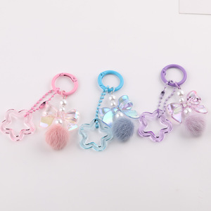 Llavero Kawaii con Lazo y Estrella, Lindo Llavero Acrílico para Bolsa, Cartera, Decoración de <span class=keywords><strong>Airpods</strong></span>, Regalo para Niñas y Estudiantes - Product Image 3