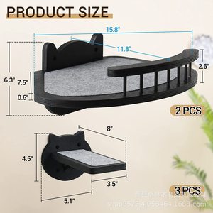 Lit suspendu pour chat en bois, structure d'escalade murale pour chat, lit suspendu en bois pour chat, jouet de saut pour chat - Product Image 4
