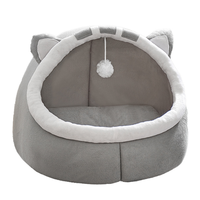 Lit pour chat semi-fermé, tendance sur internet, pour toutes les saisons, lavable et chaud pour l'hiver