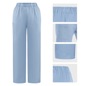 Women Medical Scrub <b>Set</b> Knitted Moisture Wicking Split Design Hospital Uniforms For Nurses <b>Doctors</b> - Product Image 3